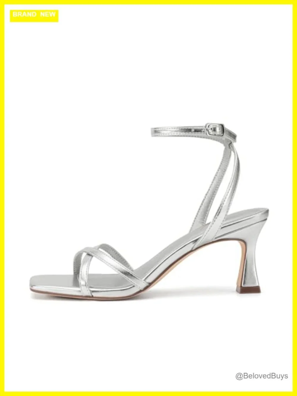 Women's Square Open Toe Strappy Kitten Heels Prom Bridal Low Heel Sandals